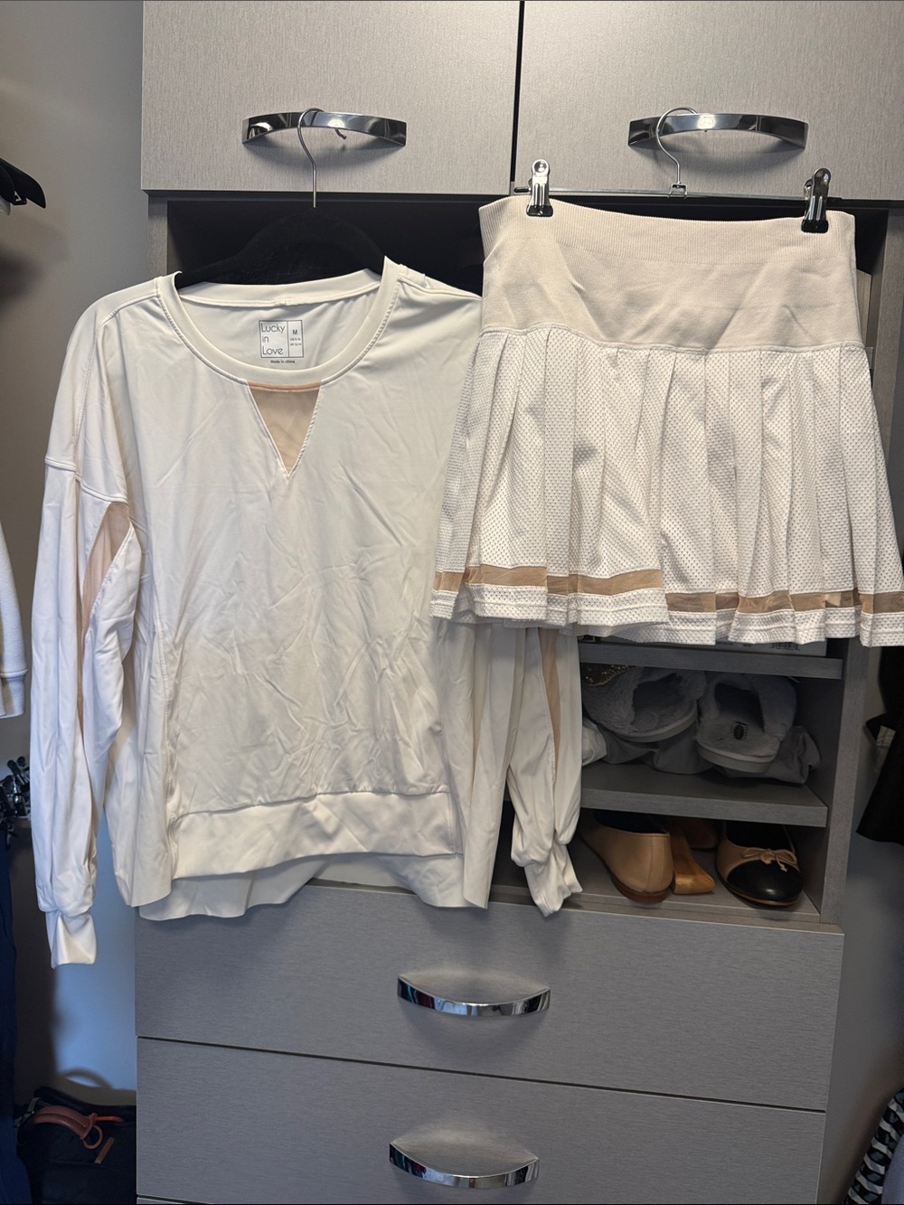 Lucky in Love White Tennis Skirt Set